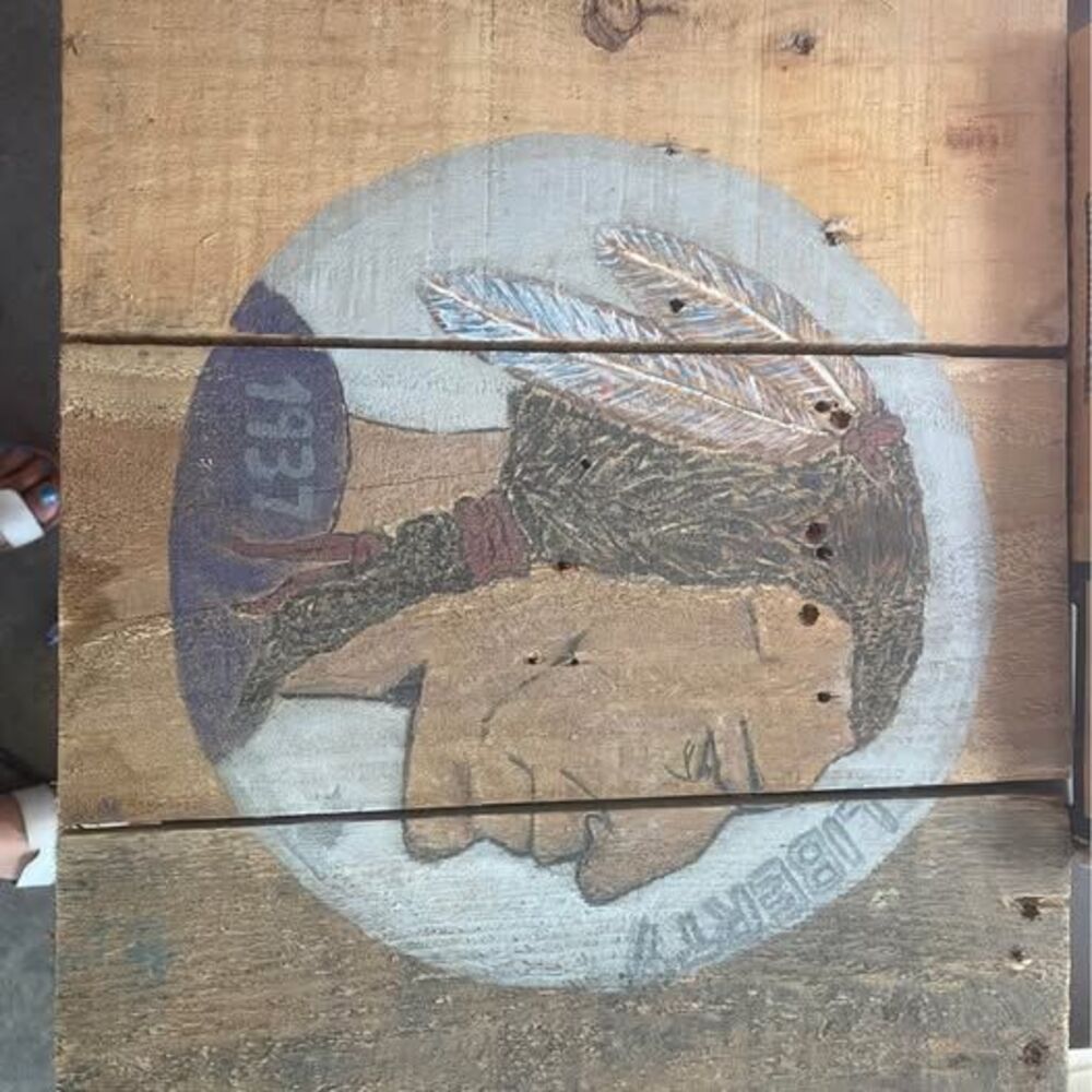 Hand-Painted Buffalo Nickel Wood Wall Art